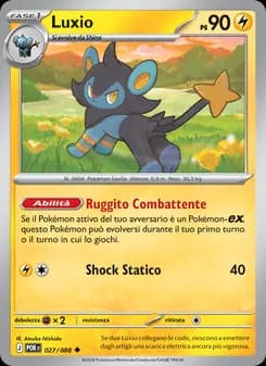 Luxio card in Italian