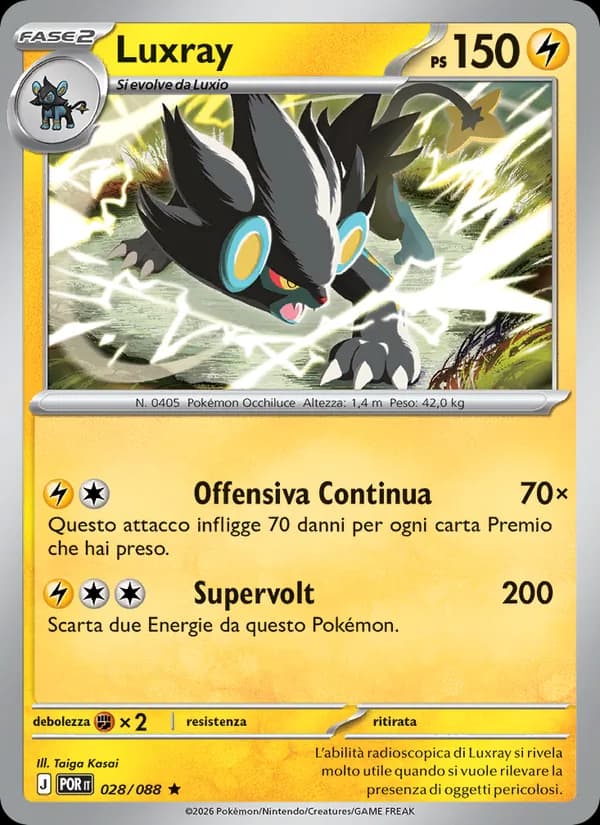 Luxray card in Italian