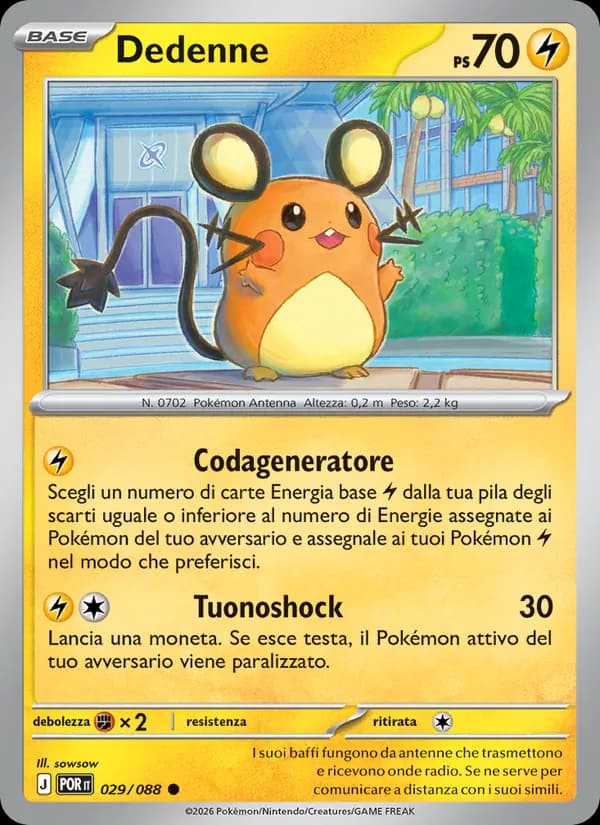 Dedenne card in Italian