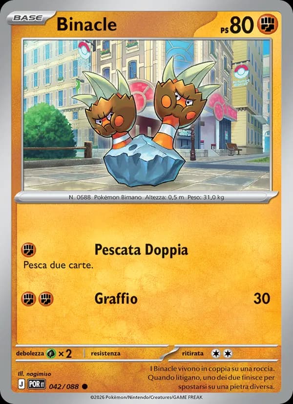 Binacle card in Italian