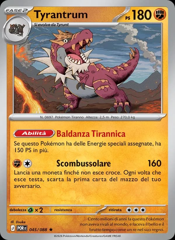 Tyrantrum card in Italian