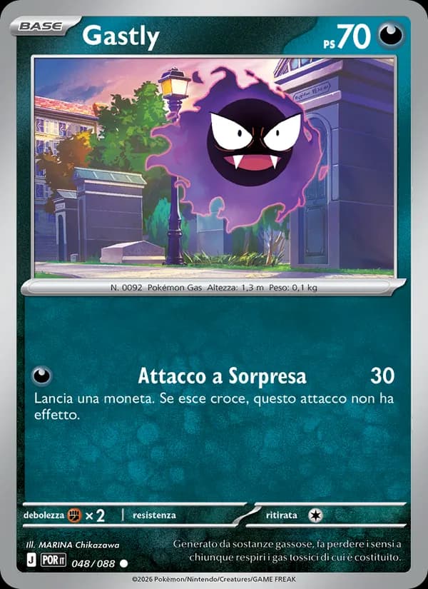 Gastly card in Italian