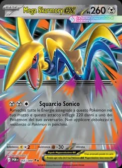 Mega Skarmory-ex card in Italian