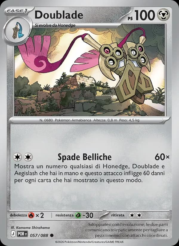 Doublade card in Italian