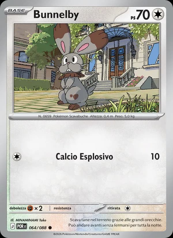Bunnelby card in Italian
