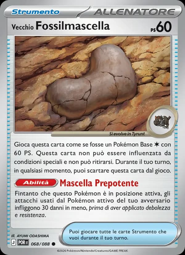 Vecchio Fossilmascella card in Italian