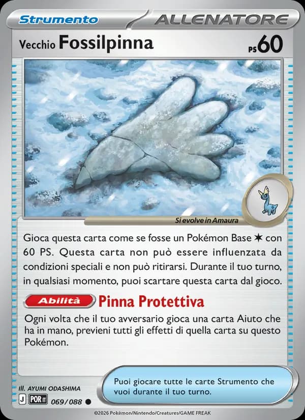 Vecchio Fossilpinna card in Italian