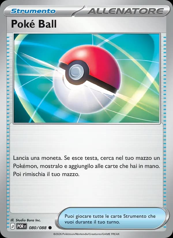 Poké Ball card in Italian