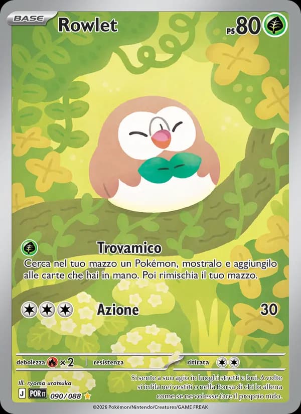 Rowlet card in Italian