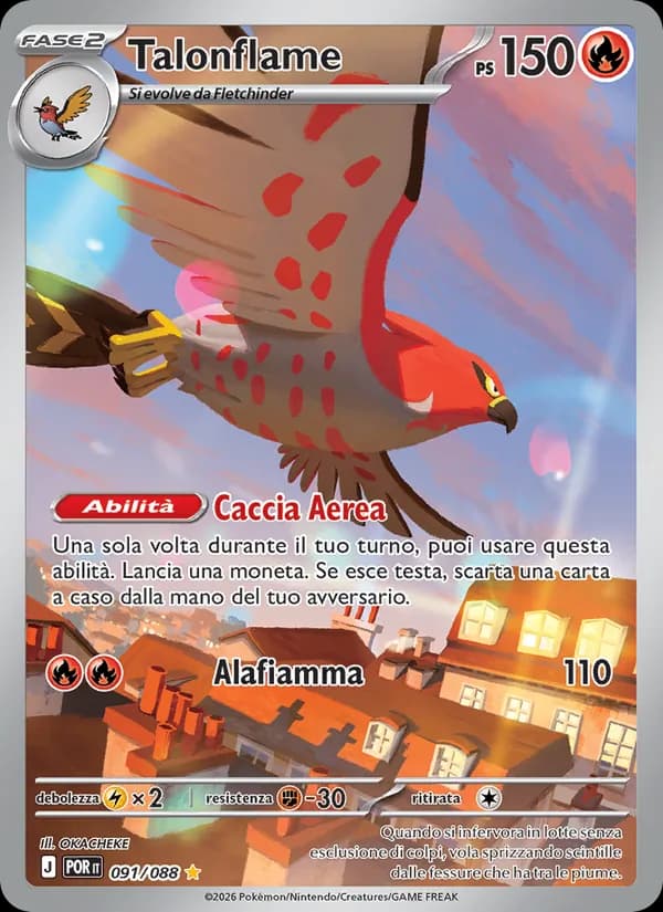 Talonflame card in Italian