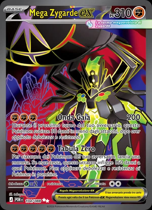 Mega Zygarde-ex card in Italian