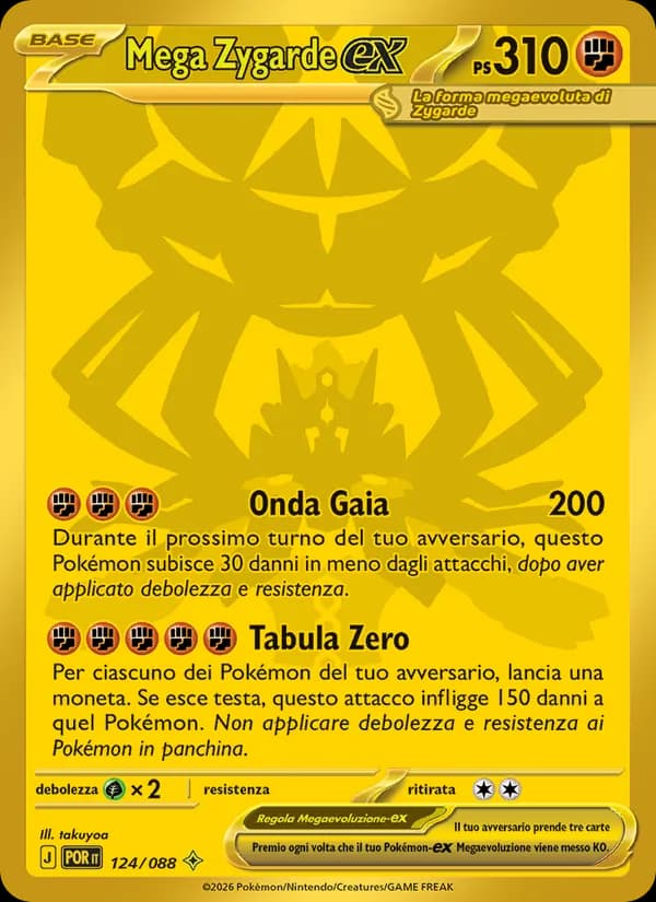 Mega Zygarde-ex card in Italian