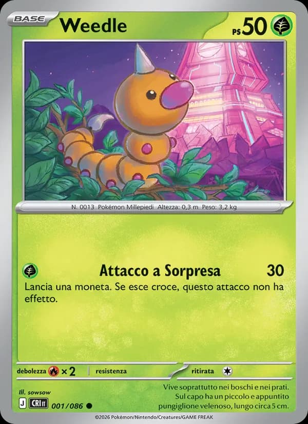 Weedle card in Italian