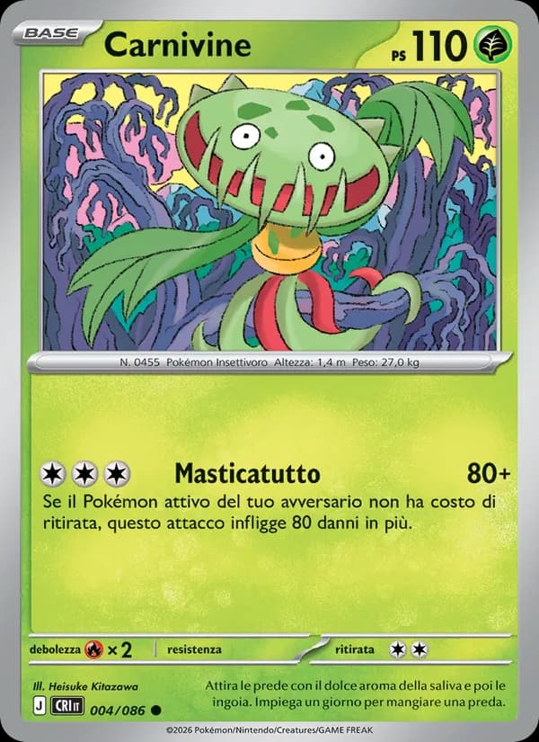 Carnivine card in Italian