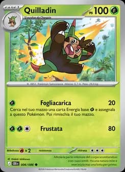 Quilladin card in Italian
