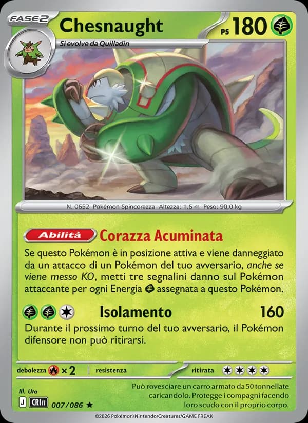 Chesnaught card in Italian