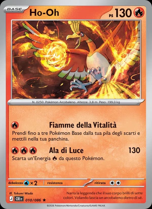 Ho-Oh card in Italian