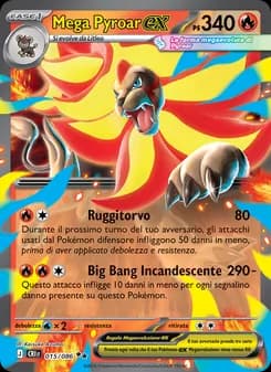 Mega Pyroar-ex card in Italian