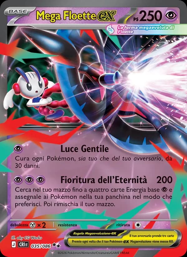Mega Floette-ex card in Italian