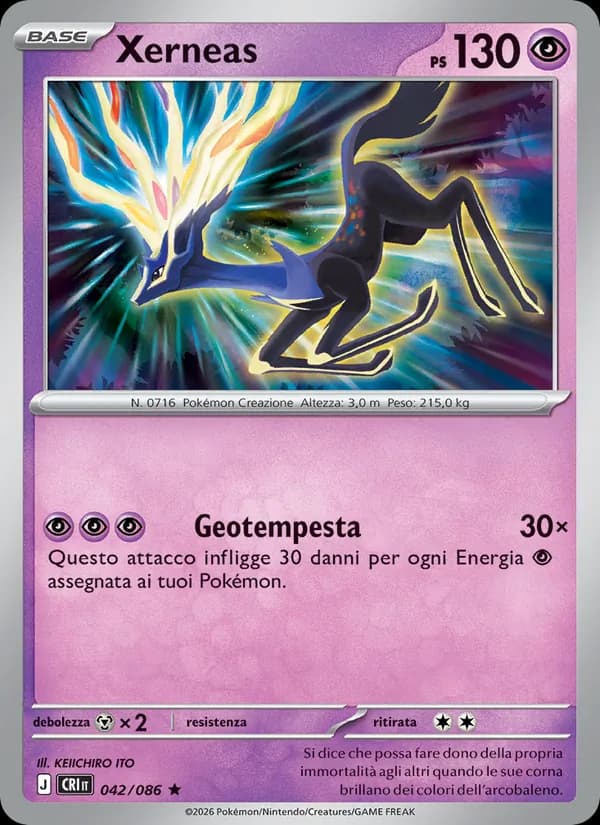 Xerneas card in Italian