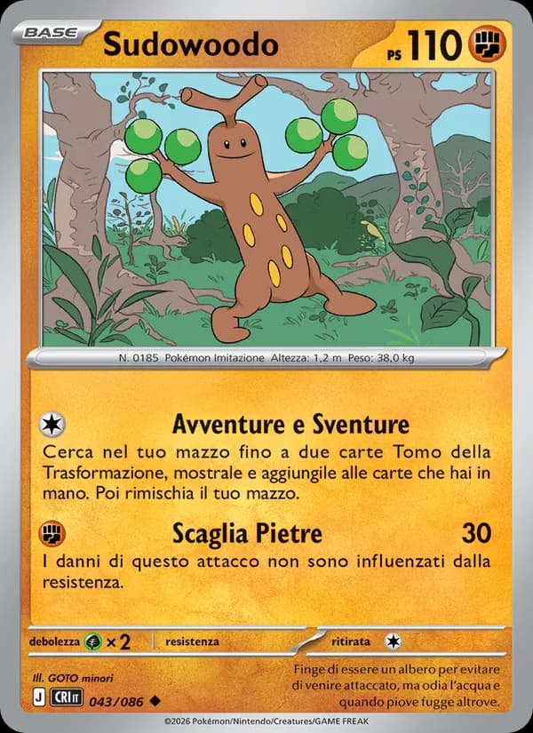 Sudowoodo card in Italian