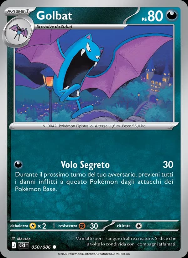 Golbat card in Italian