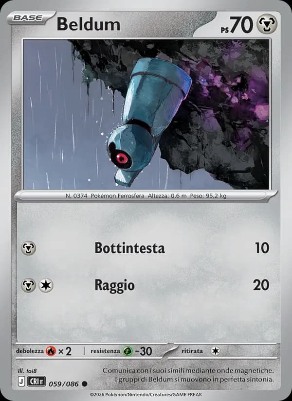 Beldum card in Italian