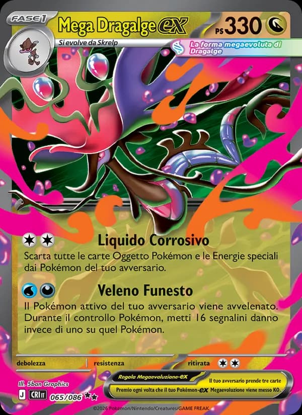 Mega Dragalge-ex card in Italian