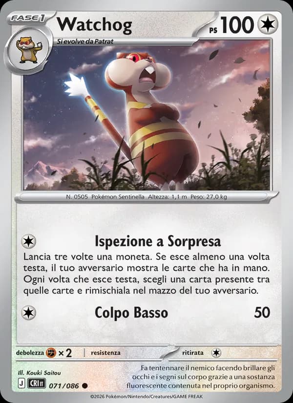 Watchog card in Italian