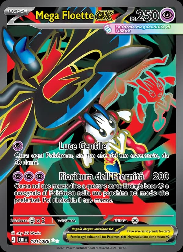 Mega Floette-ex card in Italian