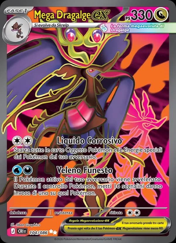 Mega Dragalge-ex card in Italian