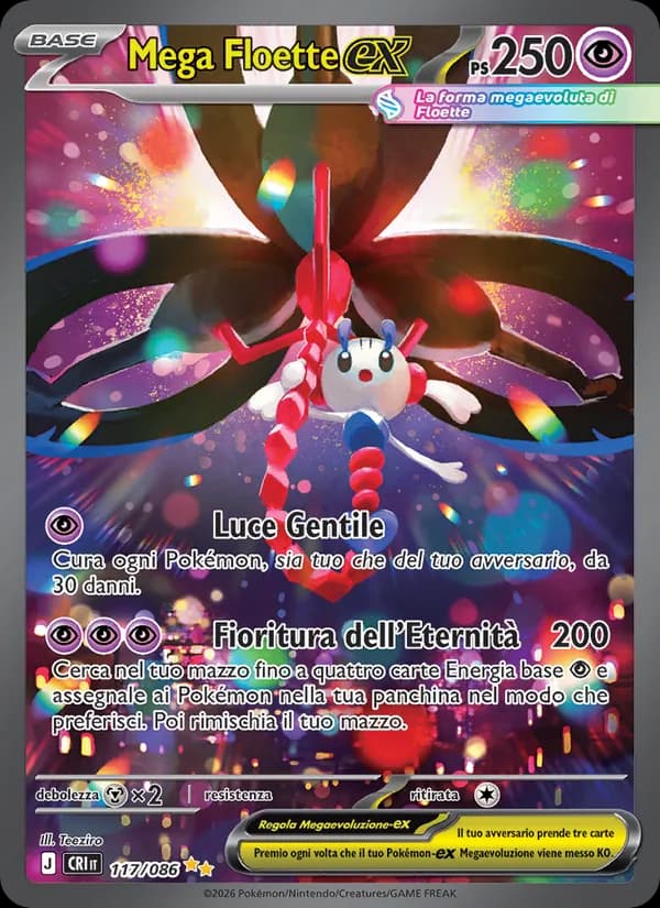 Mega Floette-ex card in Italian