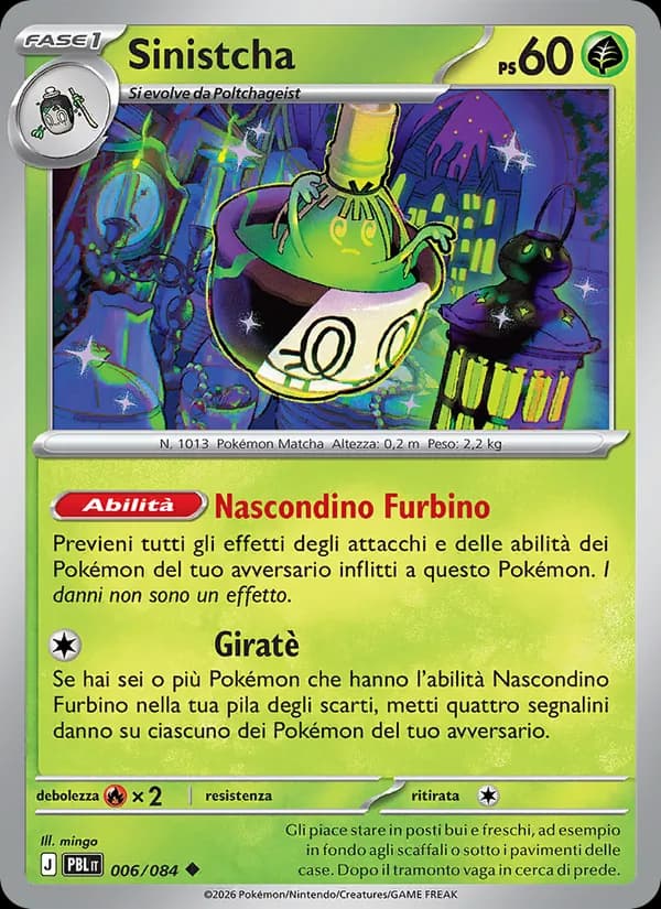 Sinistcha card in Italian