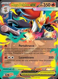 Mega Delphox-ex card in Italian