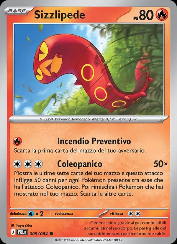 Sizzlipede card in Italian