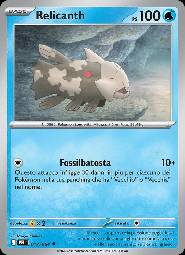 Relicanth card in Italian