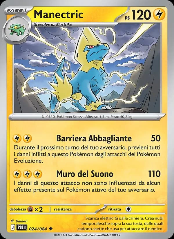 Manectric card in Italian