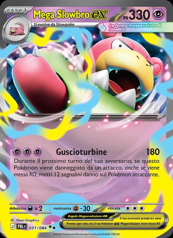 Mega Slowbro-ex card in Italian