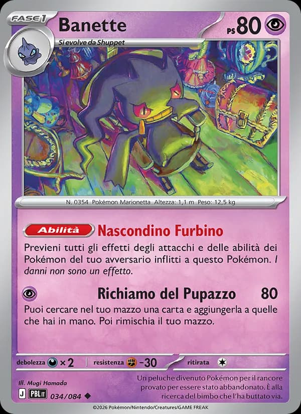 Banette card in Italian