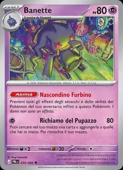 Banette card in Italian