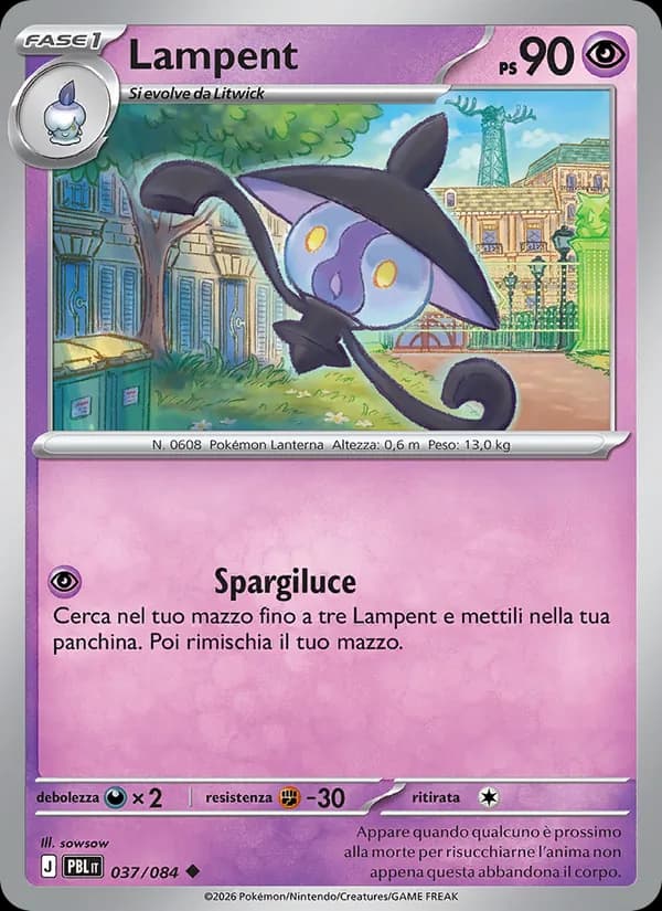 Lampent card in Italian