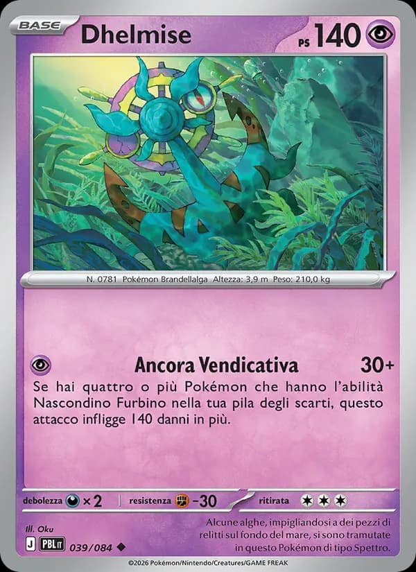 Dhelmise card in Italian