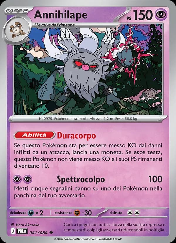 Annihilape card in Italian