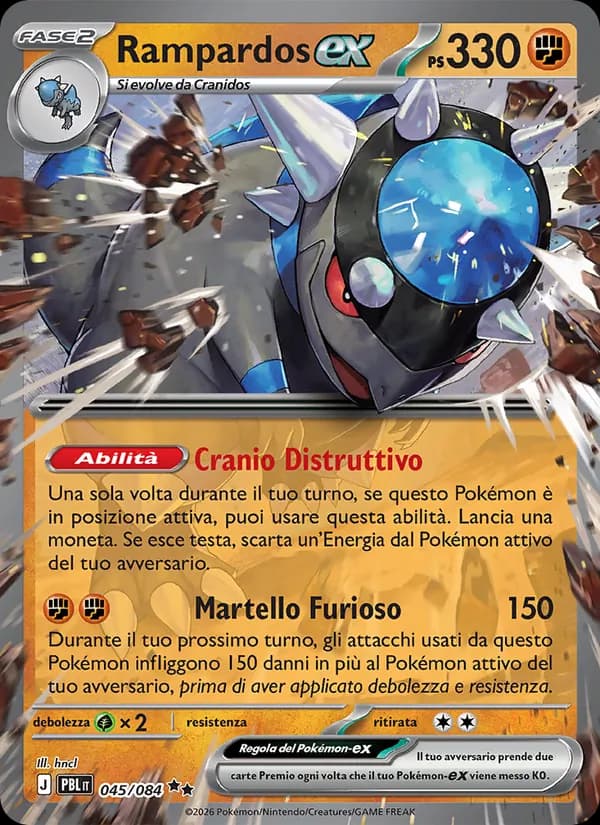 Rampardos-ex card in Italian