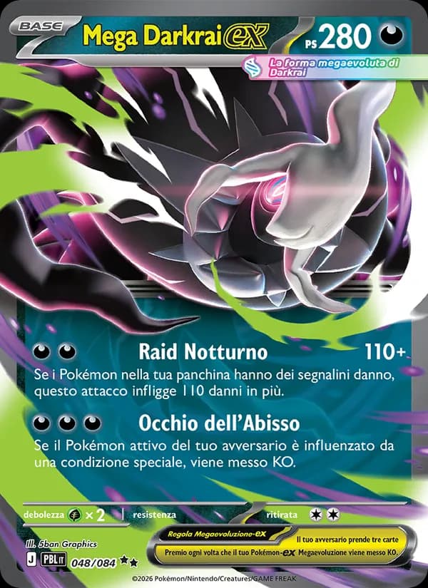Mega Darkrai-ex card in Italian