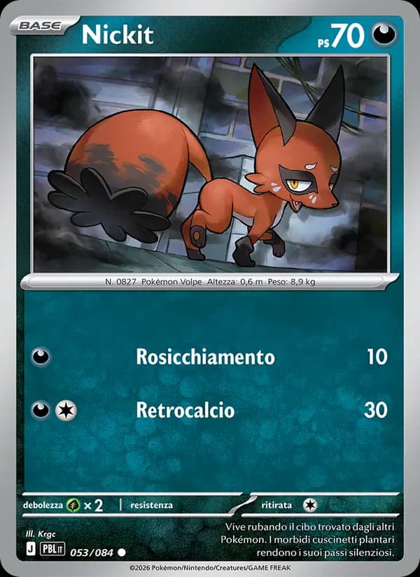 Nickit card in Italian