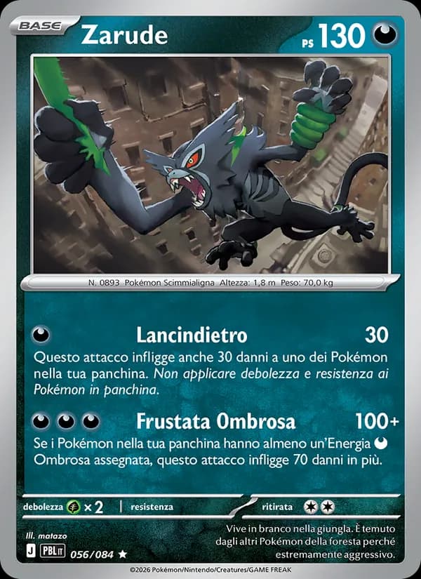 Zarude card in Italian