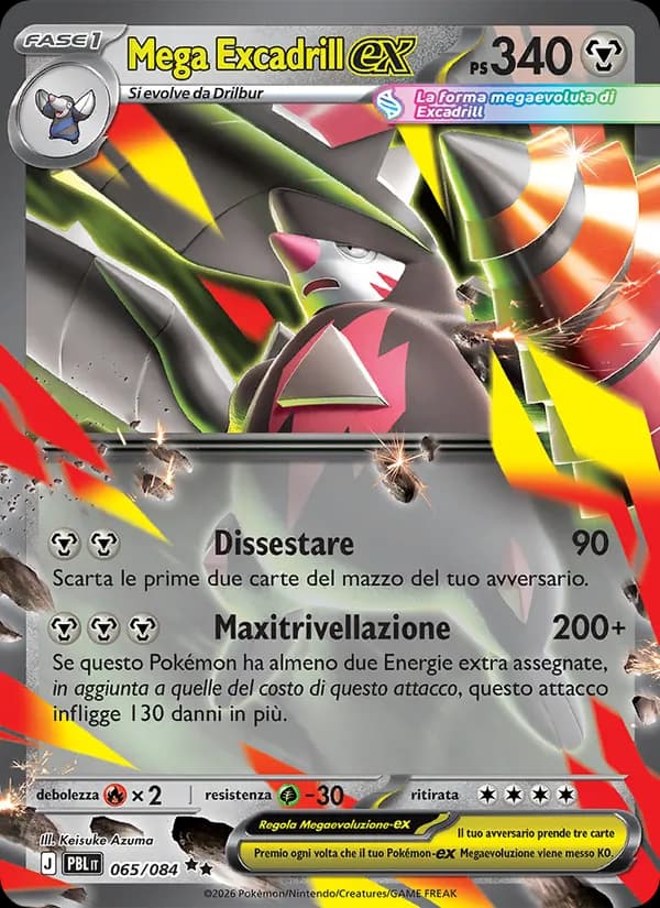 Mega Excadrill-ex card in Italian