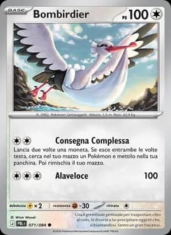 Bombirdier card in Italian