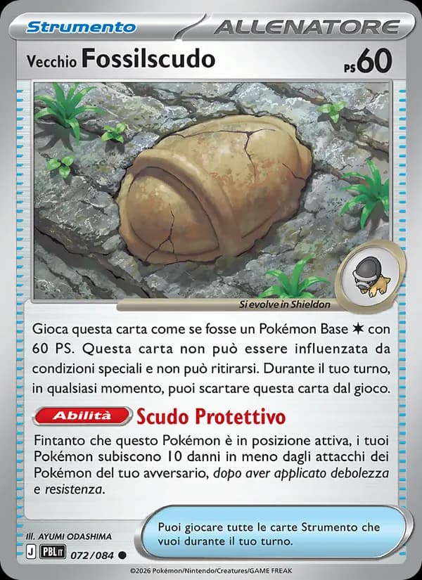 Vecchio Fossilscudo card in Italian